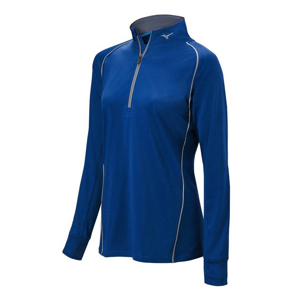 Damske Pulóver Mizuno Comp 1/2 Zip Long Sleeve Námornícka Modrá Vypredaj UCWT23710